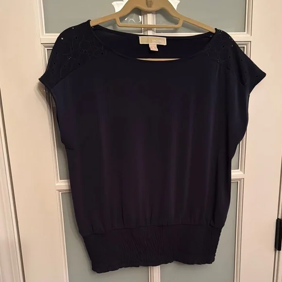 Michael Kors Blue Boxy Blouse Relaxed Fit - Picture 1 of 6